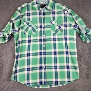 Original AKADEMIKS street wear Long SLEEVE BUTTON DOWN Shirt‎ MEN'S XL 1999